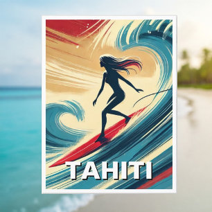 Postal Surfing en la ola del Chica Tahiti