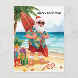 Postal Surfing Navidad en Julio con SANTA CLAUS