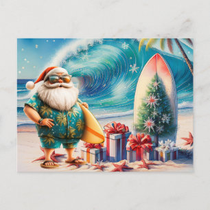 Postal Surfing Navidad en Julio con SANTA CLAUS