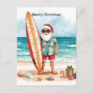 Postal Surfing Navidad en Julio con SANTA CLAUS