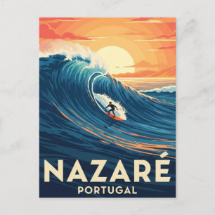 Postal Surfing Nazare Portugal