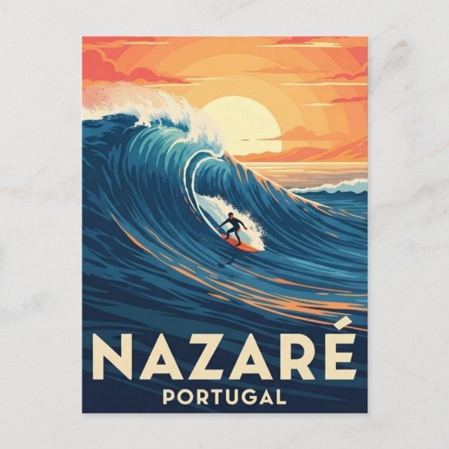 Postal Surfing Nazare Portugal (Anverso)
