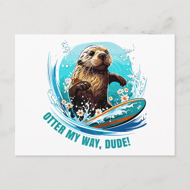 Postal Surfing Otter 841 Otter My Way Dude California Ott (Anverso)