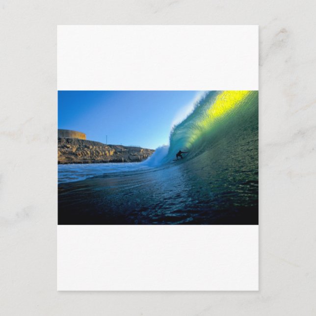 Postal Surfing perfecto de la ola Panica Point Perú (Anverso)