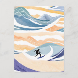 Postal Surfing the Wave | Océano acuático contemporáneo