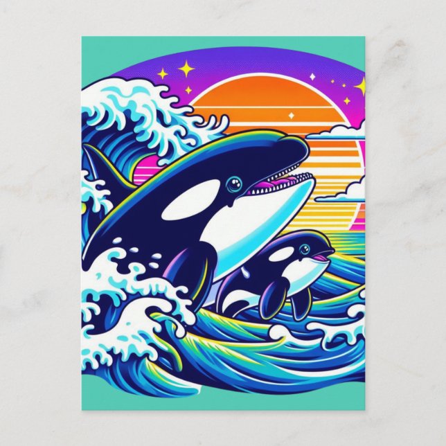 Postal Surfing the Waves (Anverso)