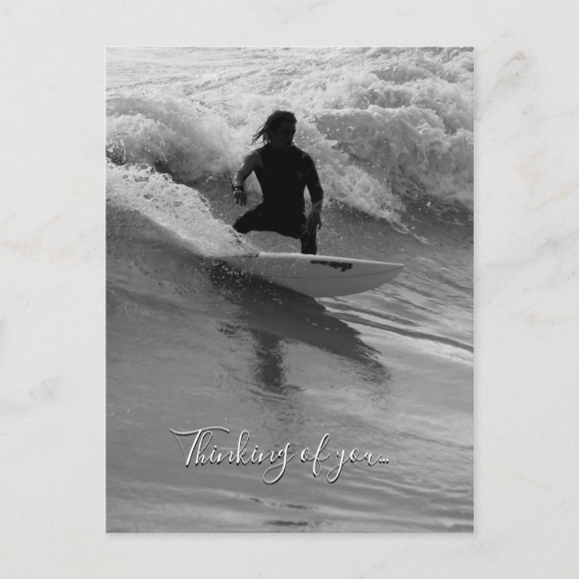 Postal Surfing The Waves Grayscale Thinking De Ti (Anverso)