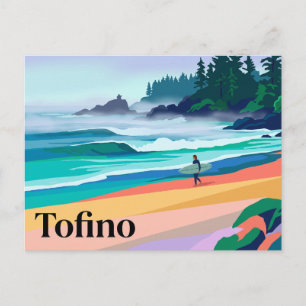Postal Surfista brumoso de Tofino Canadá