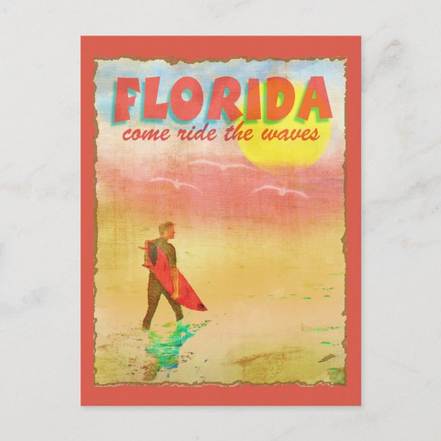 Postal Surfista de Florida (Anverso)