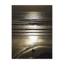 Surfista del atardecer en Polzeath