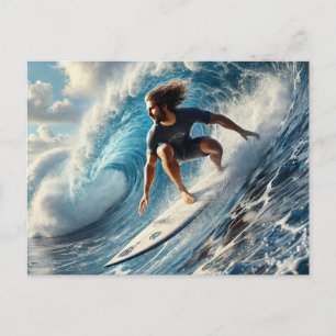 Postal Surfista en oleada