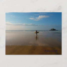Postal Surfista en Perranporth Beach Cornwall England