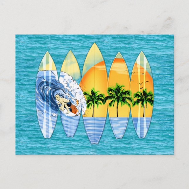 Postal Surfista Y Surf (Anverso)
