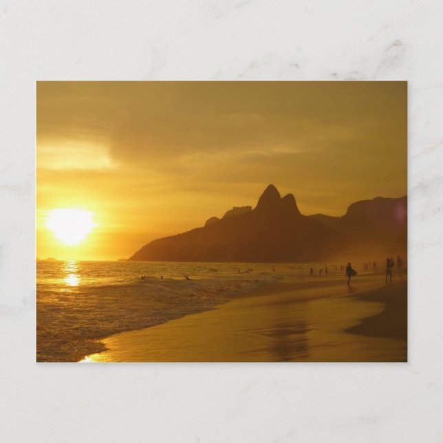 Postal Surfistas al atardecer (Anverso)