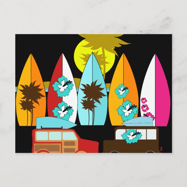 Postal Surfistas Beach Bum Surfing Surfing Hippie Vans (Anverso)