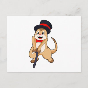 Postal Suricata como jubilado con bastón