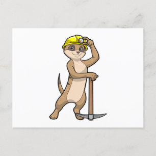 Postal Suricata como minero con pico