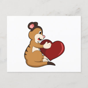 Postal Suricata con Corazón