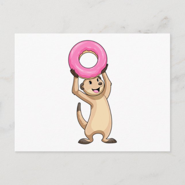 Postal Suricata con Donut (Anverso)