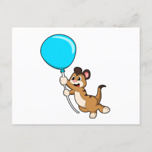 Postal Suricata con globo