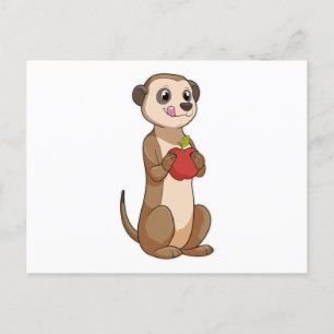 Postal Suricata con manzana