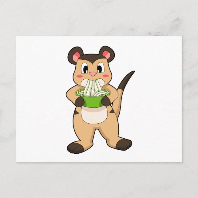 Postal Suricata con Ramen (Anverso)