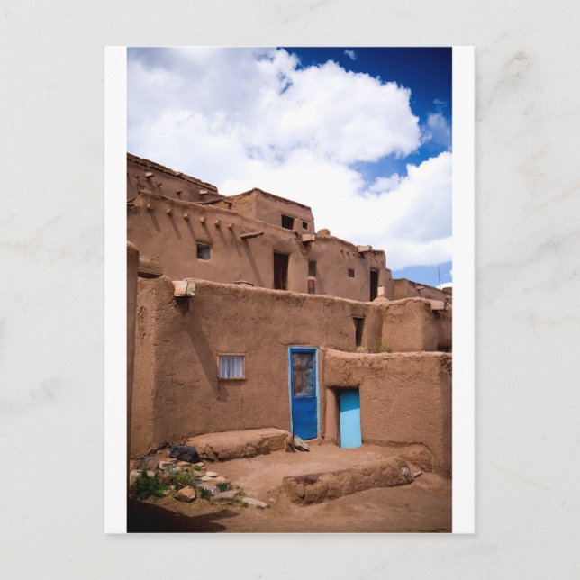 Postal Suroeste de Taos Adobe Pueblo House Nuevo México (Anverso)