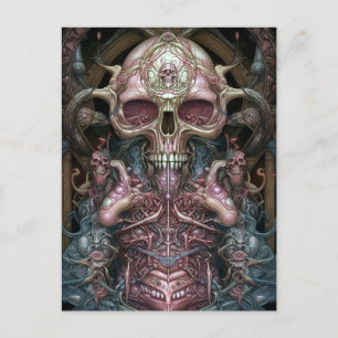 Postal Surreal Anatomy Skull Horror Arte De Ciencia Ficci