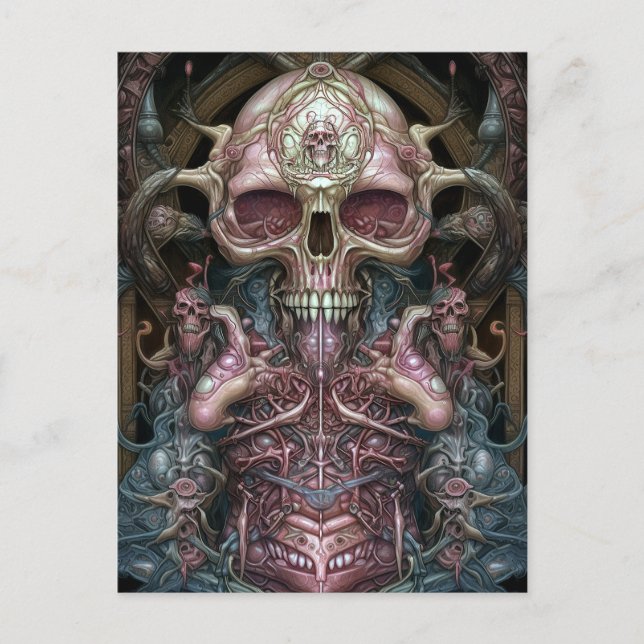 Postal Surreal Anatomy Skull Horror Arte De Ciencia Ficci (Anverso)