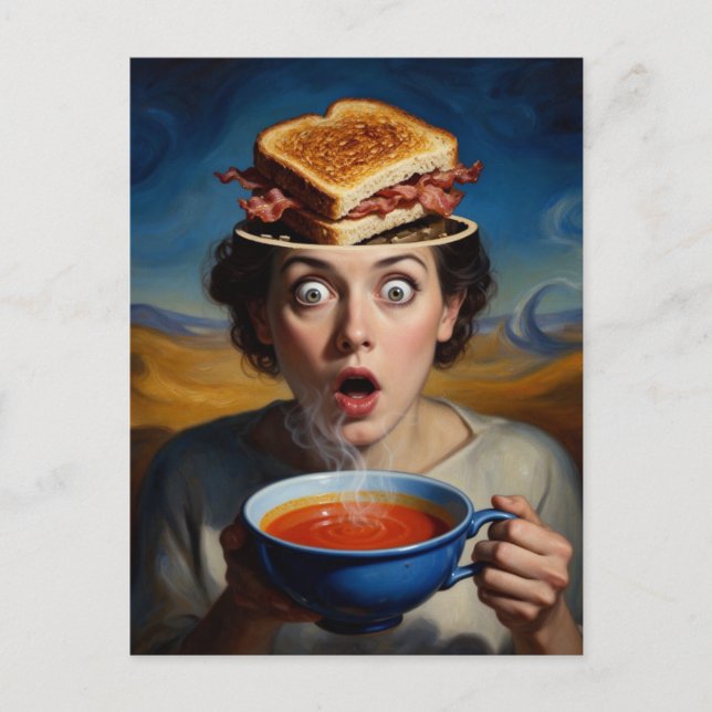 Postal Surreal Bacon Sandwich and Soup (Anverso)