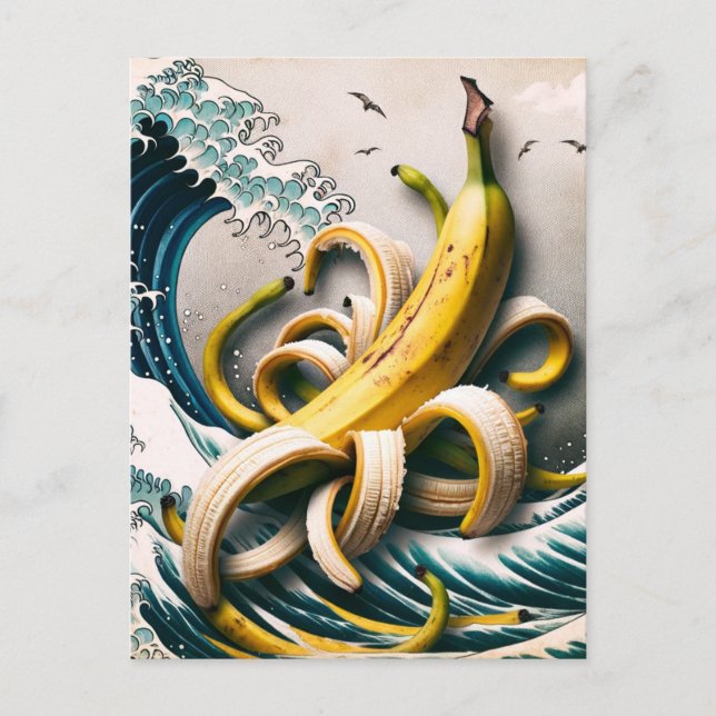 Postal Surreal Banana Waves Octopus (Anverso)