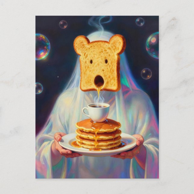 Postal Surreal Breakfast Toast Pancakes and Coffee  (Anverso)
