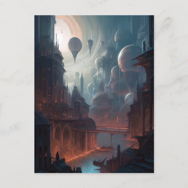 Postal Surreal City Fantasy Art (Anverso)