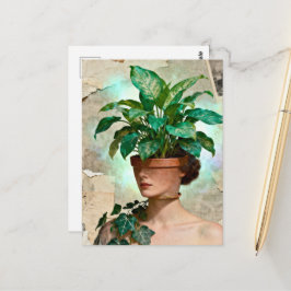 Postal Surreal Flower Pot Woman