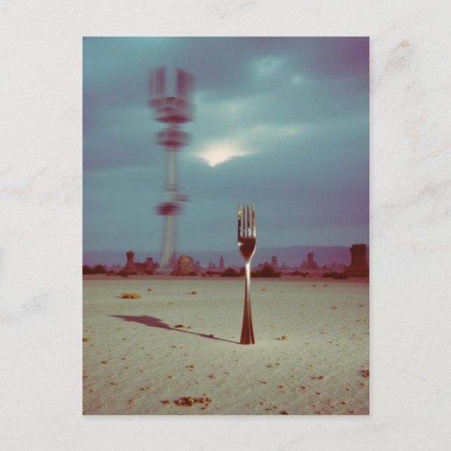 Postal Surreal Fork in the Desert (Anverso)