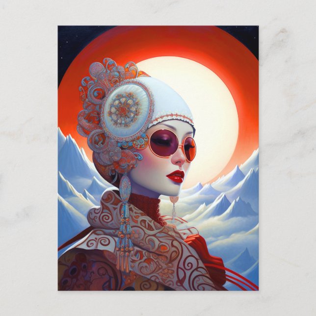 Postal Surreal Lady Fantasy Art (Anverso)