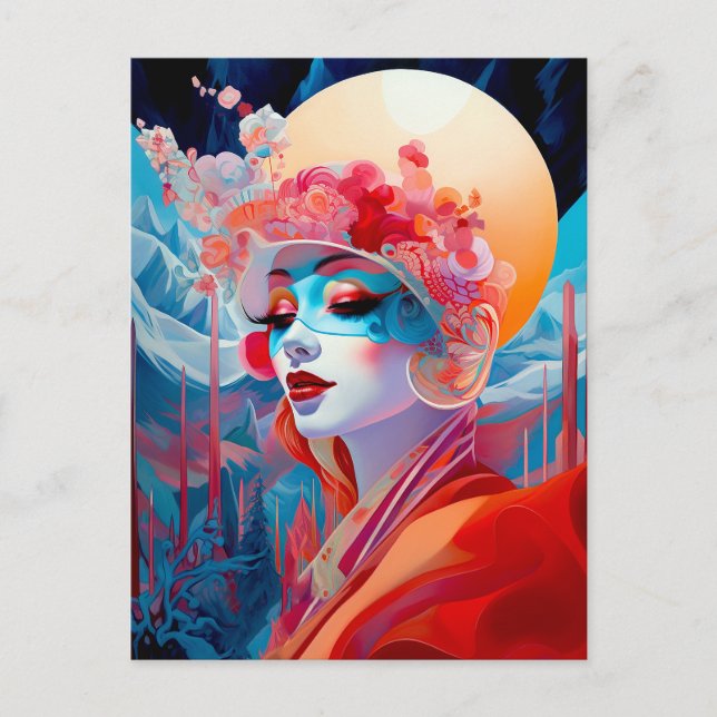 Postal Surreal Lady Fantasy Art (Anverso)