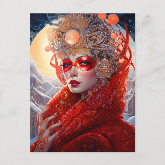 Postal Surreal Lady Fantasy Art (Anverso)