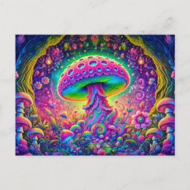 Postal Surreal Mushroom Dream Psychedelic Colors in Fanta