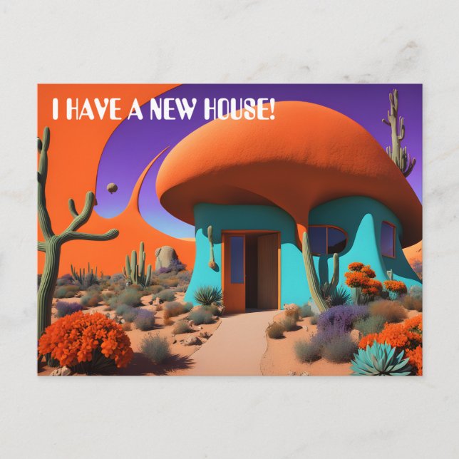 Postal Surreal Mushroom House New Address (Anverso)