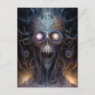 Postal Surreal Skull Arte de horror gótico