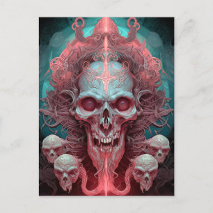 Postal Surreal Skull Arte de horror gótico