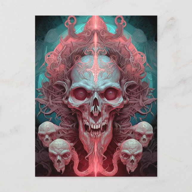 Postal Surreal Skull Arte de horror gótico (Anverso)