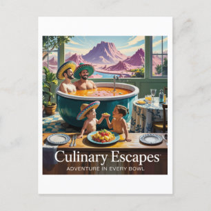 Postal Surreal Soup Hot Tub Adventures Publicidad