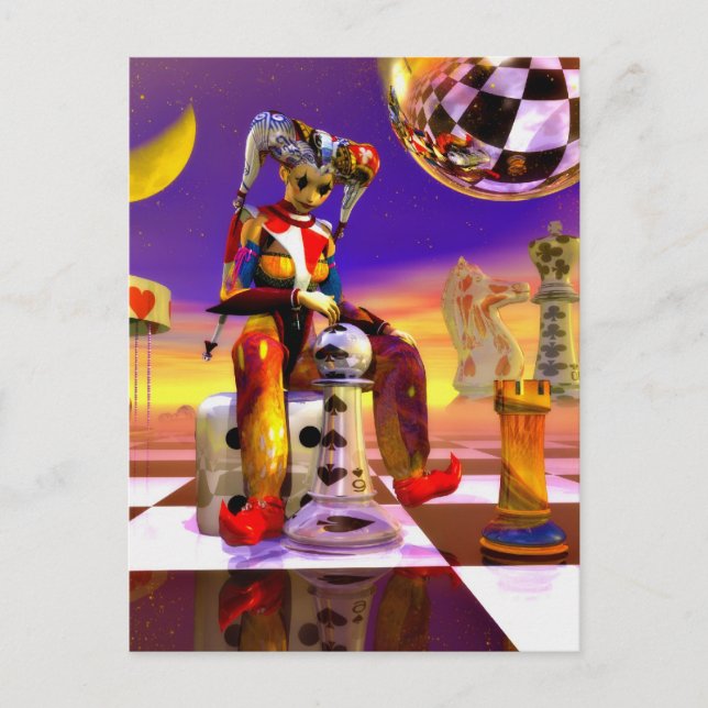 Postal Surreal Time de Lenny, arte metafísico (Anverso)