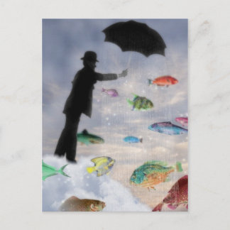 Postal surrealista del zodiaco del acuario