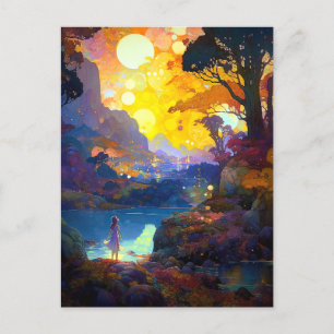 Postal Surrealista Fantasía Paisaje