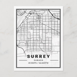 Postal Surrey British Columbia Canada Travel City Map