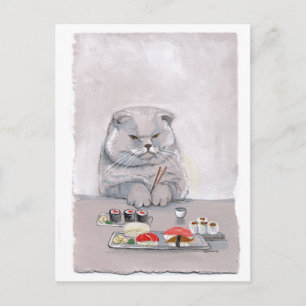 Postal Sushi Cat Mr Grump ©CSiravo