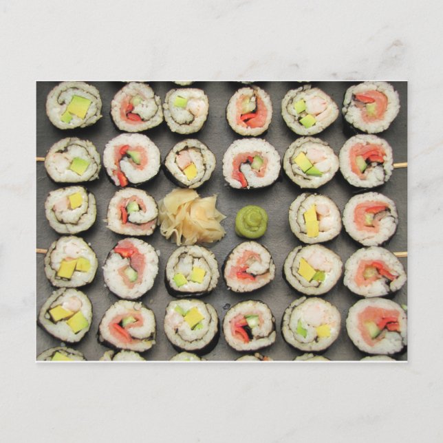 Postal Sushi Con Wasabi Y Ginger (Anverso)